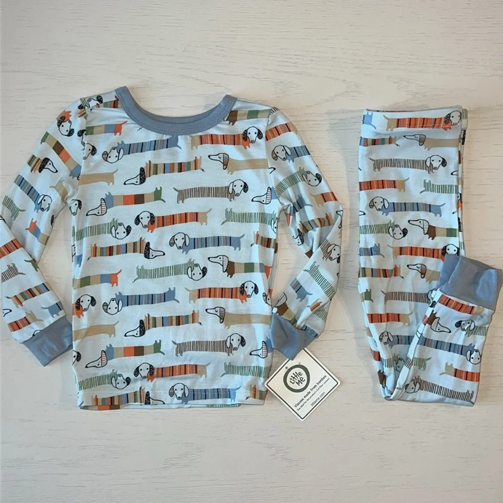 Little Me Toddler Boy Bamboo Pajamas Dachshund Dog 4T